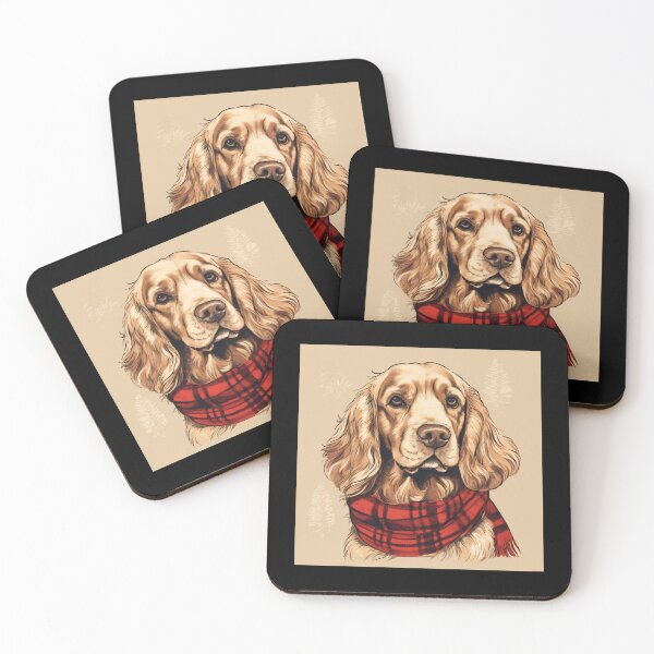 Item preview, Clumber Spaniel Christmas Plaid Watercolor designed and sold by rafaeltto.