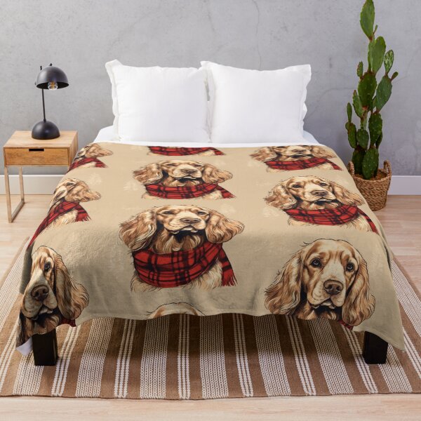 Item preview, Clumber Spaniel Christmas Plaid Watercolor designed and sold by rafaeltto.