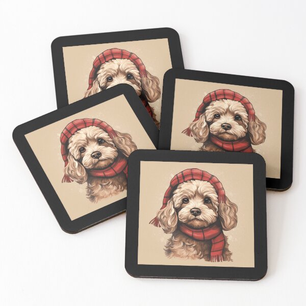 Item preview, Cockapoo Christmas Plaid Watercolor designed and sold by rafaeltto.