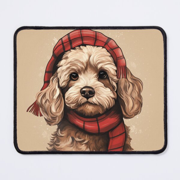 Item preview, Cockapoo Christmas Plaid Watercolor designed and sold by rafaeltto.