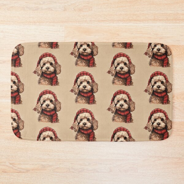Item preview, Cockapoo Christmas Plaid Watercolor designed and sold by rafaeltto.