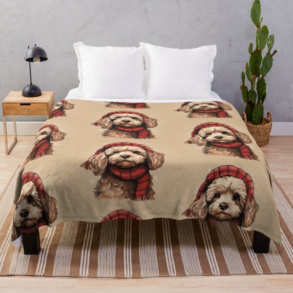 Item preview, Cockapoo Christmas Plaid Watercolor designed and sold by rafaeltto.