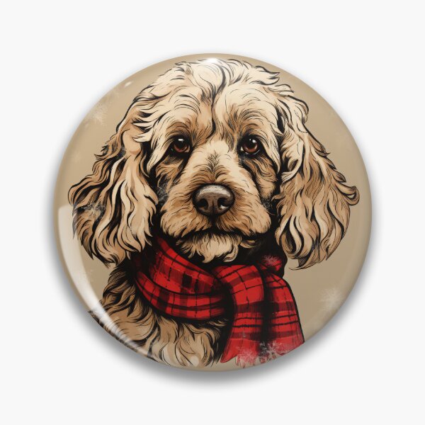 Item preview, Cockapoo Christmas Plaid Watercolor designed and sold by rafaeltto.
