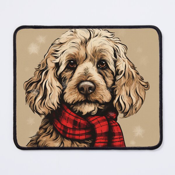 Item preview, Cockapoo Christmas Plaid Watercolor designed and sold by rafaeltto.