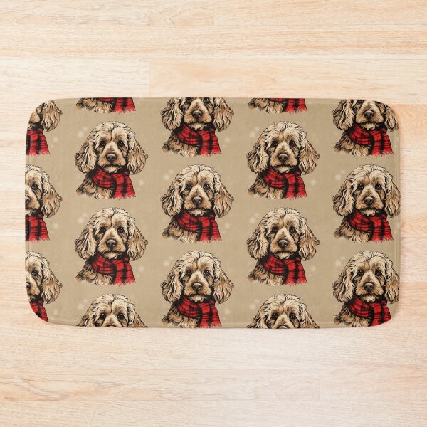 Item preview, Cockapoo Christmas Plaid Watercolor designed and sold by rafaeltto.