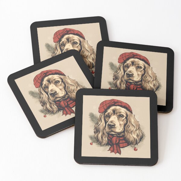 Item preview, Cocker Spaniel Christmas Plaid Watercolor designed and sold by rafaeltto.
