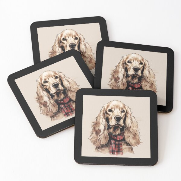 Item preview, Cocker Spaniel Christmas Plaid Watercolor designed and sold by rafaeltto.
