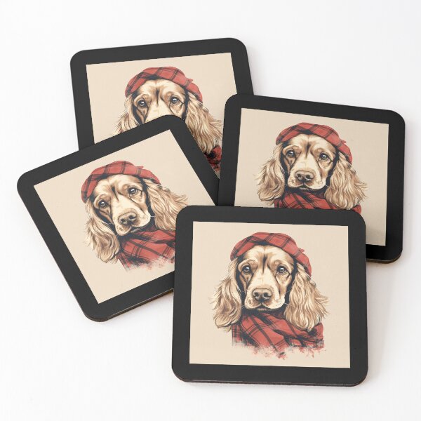 Item preview, Cocker Spaniel Christmas Plaid Watercolor designed and sold by rafaeltto.