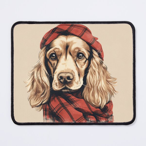 Item preview, Cocker Spaniel Christmas Plaid Watercolor designed and sold by rafaeltto.