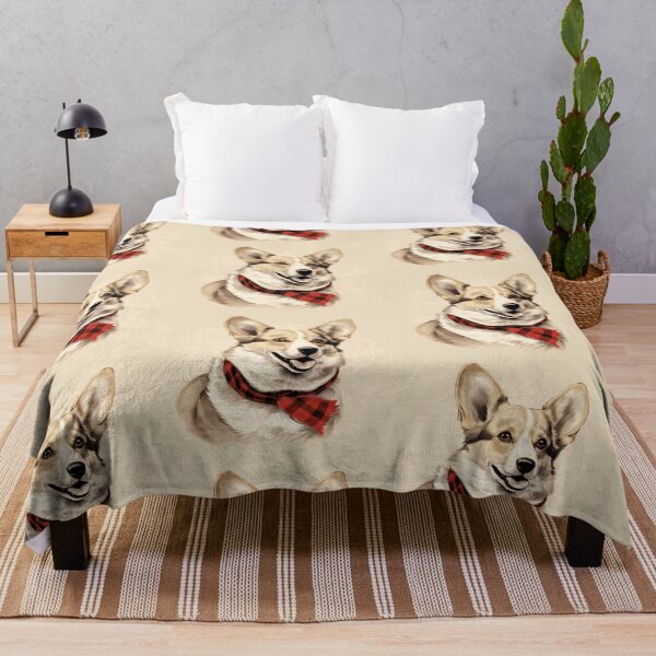 Item preview, Corgi Christmas Plaid Watercolor designed and sold by rafaeltto.