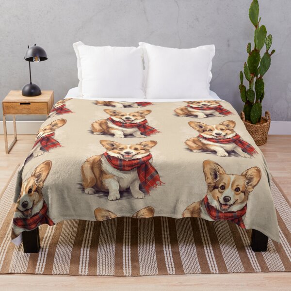 Item preview, Corgi Christmas Plaid Watercolor designed and sold by rafaeltto.