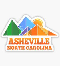 Retro Asheville Design Men Women and Kids Sticker