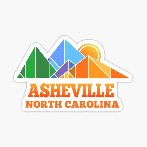 Retro Asheville Design Men Women and Kids Sticker