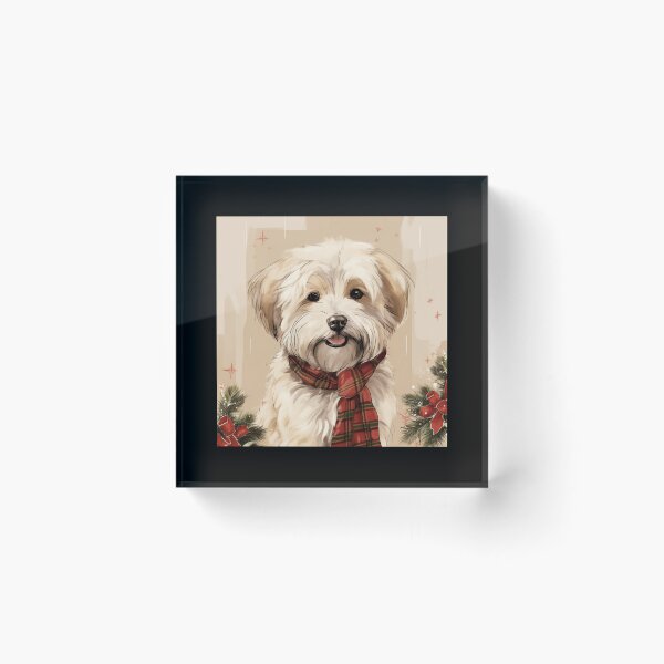 Item preview, Coton de Tulear Christmas Plaid Watercolor designed and sold by rafaeltto.
