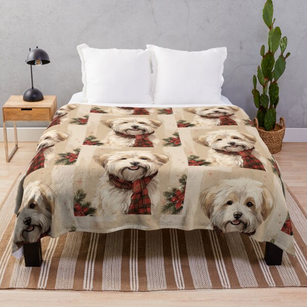 Item preview, Coton de Tulear Christmas Plaid Watercolor designed and sold by rafaeltto.