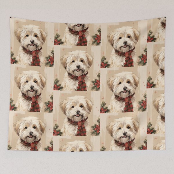 Item preview, Coton de Tulear Christmas Plaid Watercolor designed and sold by rafaeltto.