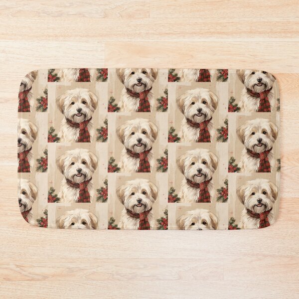 Item preview, Coton de Tulear Christmas Plaid Watercolor designed and sold by rafaeltto.