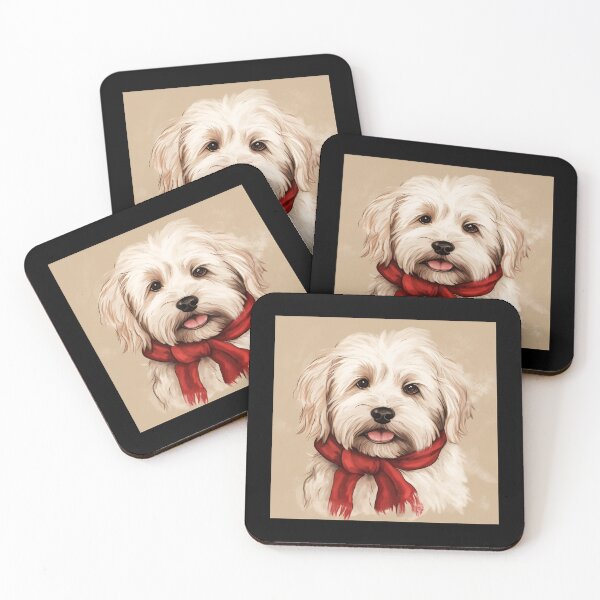 Item preview, Coton de Tulear Christmas Plaid Watercolor designed and sold by rafaeltto.