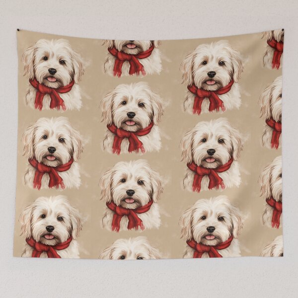 Item preview, Coton de Tulear Christmas Plaid Watercolor designed and sold by rafaeltto.
