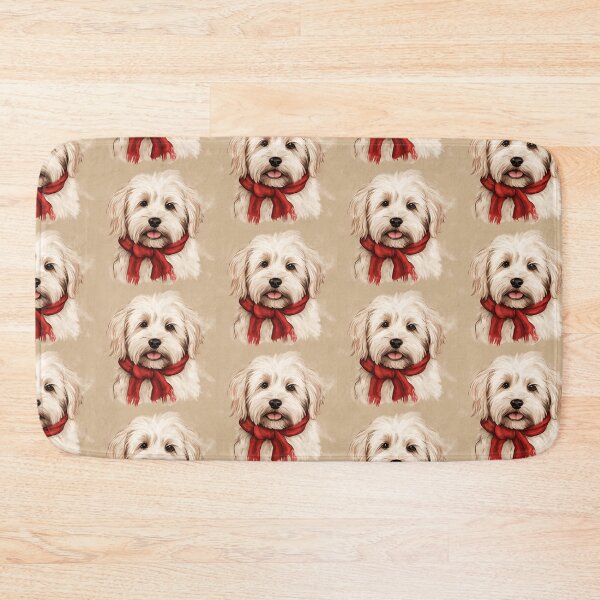 Item preview, Coton de Tulear Christmas Plaid Watercolor designed and sold by rafaeltto.