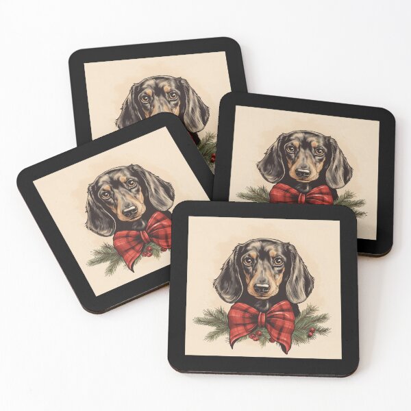 Item preview, Dachshund Christmas Plaid Watercolor designed and sold by rafaeltto.