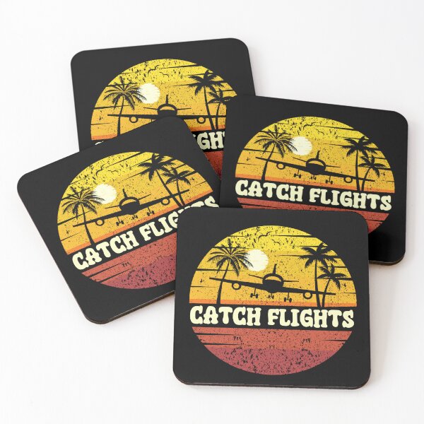 Item preview, CATCH FLIGHTS:  Vintage Beach Vibes - Retro Sunrise Design - Fueled By Travel designed and sold by Sun Sand & Sea Art.