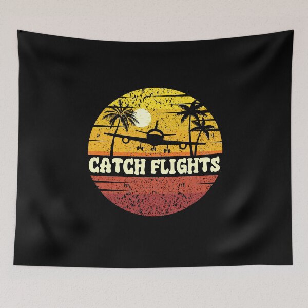 Item preview, CATCH FLIGHTS:  Vintage Beach Vibes - Retro Sunrise Design - Fueled By Travel designed and sold by Sun Sand & Sea Art.