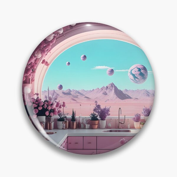 Item preview, Futuristic Floral Kitchen, AI Art, AESTHETIC designed and sold by avis-aesthetic.