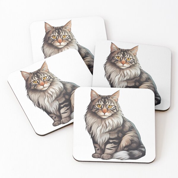 Item preview, Maine Coon Majesty Watercolor Cat Dreams designed and sold by meganohm.