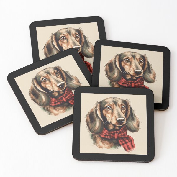 Item preview, Dachshund Christmas Plaid Watercolor designed and sold by rafaeltto.