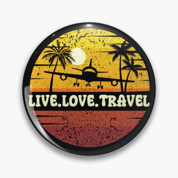 Item preview, Live Love Travel: Vintage Beach Vibes - Retro Sunrise Design - Catch Flights designed and sold by Sun Sand & Sea Art.