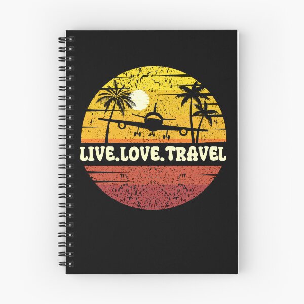 Item preview, Live Love Travel: Vintage Beach Vibes - Retro Sunrise Design - Catch Flights designed and sold by Sun Sand & Sea Art.