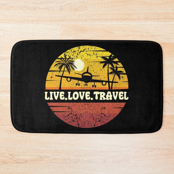 Item preview, Live Love Travel: Vintage Beach Vibes - Retro Sunrise Design - Catch Flights designed and sold by Sun Sand & Sea Art.