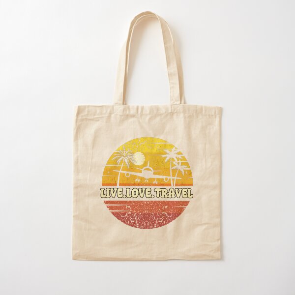 Item preview, Live Love Travel: Vintage Beach Vibes - Retro Sunrise Design - Catch Flights designed and sold by Sun Sand & Sea Art.