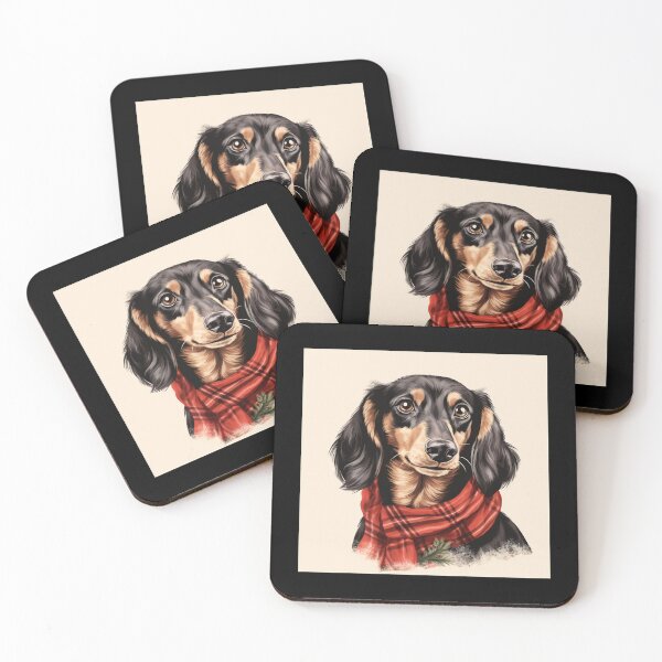 Item preview, Dachshund Christmas Plaid Watercolor designed and sold by rafaeltto.