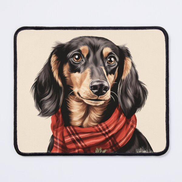 Artikelvorschau, Dachshund Christmas Plaid Watercolor entworfen und verkauft von rafaeltto.