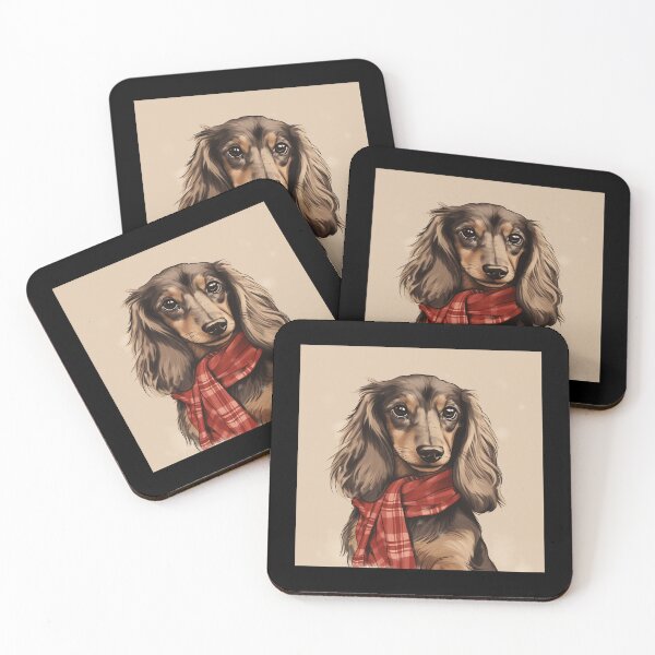 Item preview, Dachshund Christmas Plaid Watercolor designed and sold by rafaeltto.