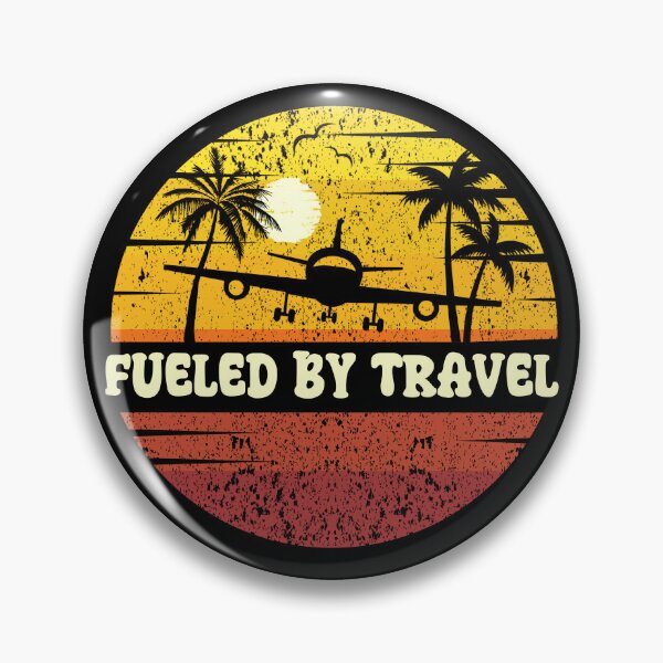 Item preview, FUELED BY TRAVEL: Vintage Beach Vibes - Retro Sunrise Design - Live Love Travel designed and sold by Sun Sand & Sea Art.