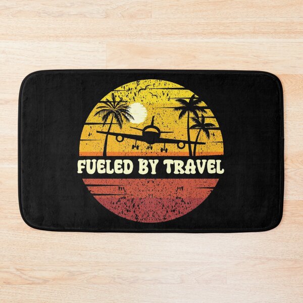 Item preview, FUELED BY TRAVEL: Vintage Beach Vibes - Retro Sunrise Design - Live Love Travel designed and sold by Sun Sand & Sea Art.