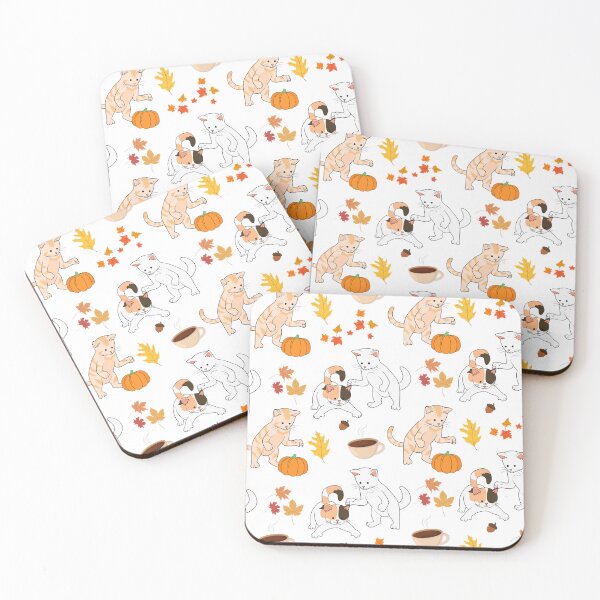 Item preview, Cats Playing in the Fall Pattern designed and sold by PlusInfinitee.