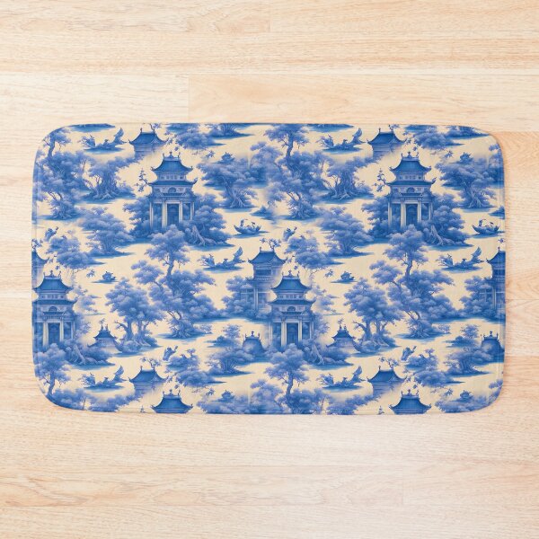 Item preview, Traditional style blue and white chinoiserie toile designed and sold by SophieClimaArt.