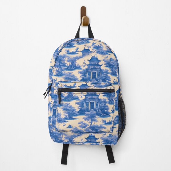 Item preview, Traditional style blue and white chinoiserie toile designed and sold by SophieClimaArt.