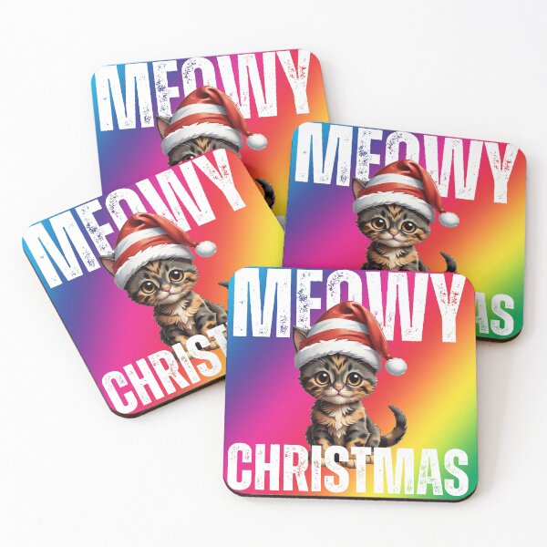 Item preview, Meowy Christmas (kitten with santa hat) designed and sold by Gilby-Designs.