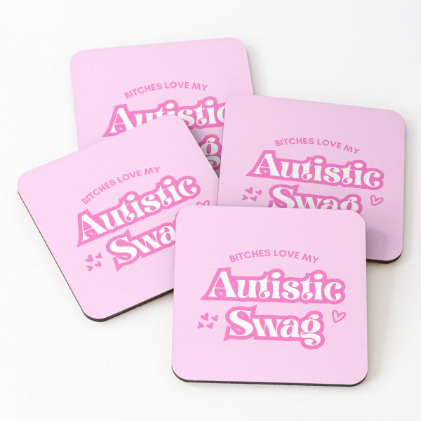Item preview, B*tches Love My Autistic Swag Pink Ironic Sticker designed and sold by bubbleiel.