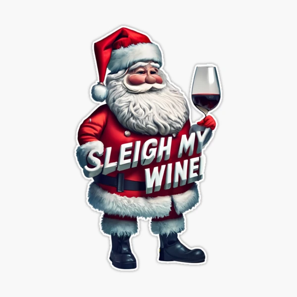 Christmas Themed Wine Glass - Cute Festive Patterns - Santa Claus