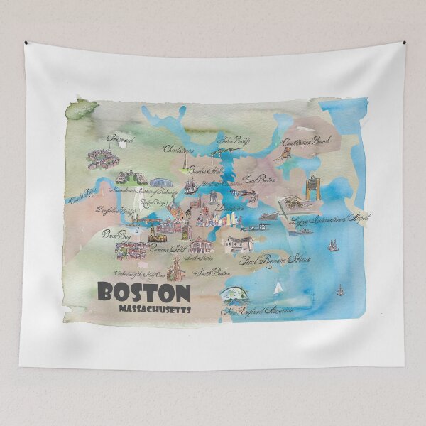 Item preview, Boston Massachusetts Retro Vintage Favorite Map designed and sold by artshop77.