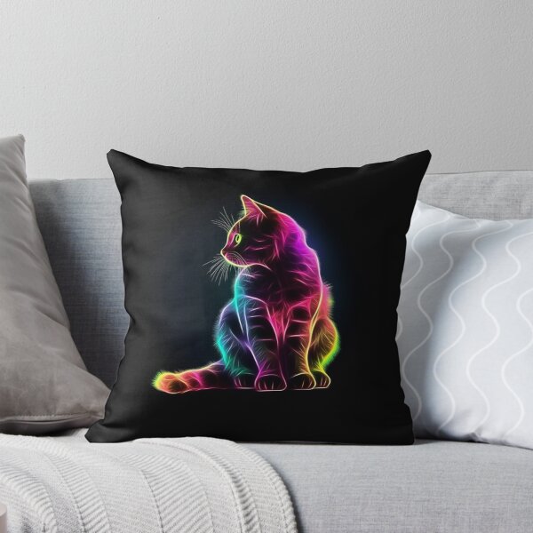 Item preview, Sleek Cat, Silhouette of Neon Glowing Fur designed and sold by Myra365Art.
