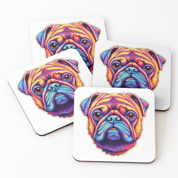 Artikelvorschau, Buntes Mopsleben-Hundedesign entworfen und verkauft von GODS4US.