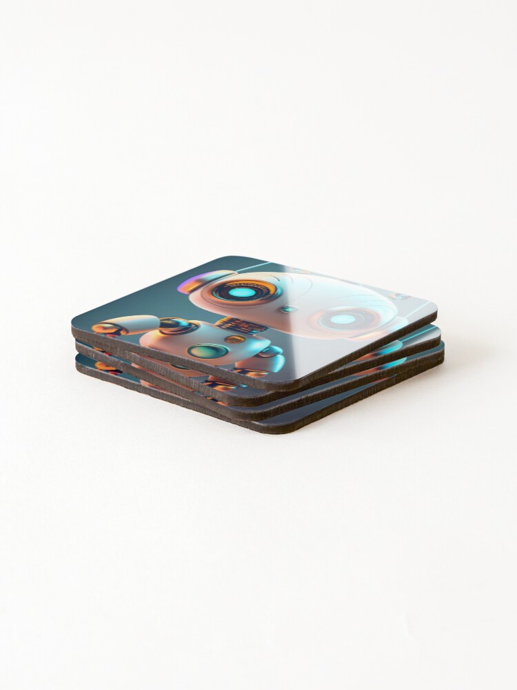 Thumbnail 4 of 5, Coasters (Set of 4), robot designed and sold by InnovaDigital.