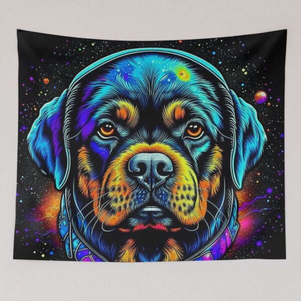 Item preview, Brave Rottweiler from the Galaxy psychedelic design designed and sold by PuppyFriend.